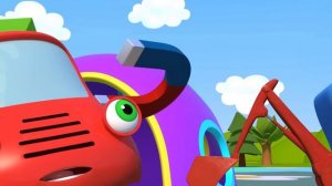 Синий трактор на детской площадке - Потерянный болтик - Мультики про машинки