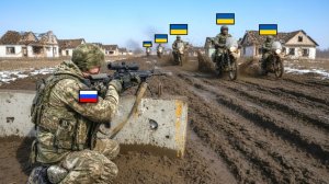 Близкая встреча между российскими и украинскими мотоциклетными подразделениями.что происходит дальше