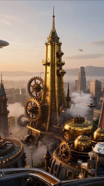 Загадочный мир стимпанка: великолепные технологии #стимпанк #архитектура #фантазия