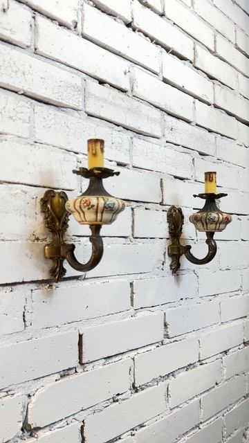 Пара фарфоровых настенных светильников 20797