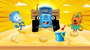 ВОЛШЕБНЫЕ КУЛИЧИКИ - Синий трактор и его друзья Фиксики играют в песочнице