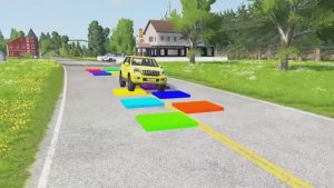 Мультики для детей . Мультики про машинки . Яркие машинки преодолевают препятствия .