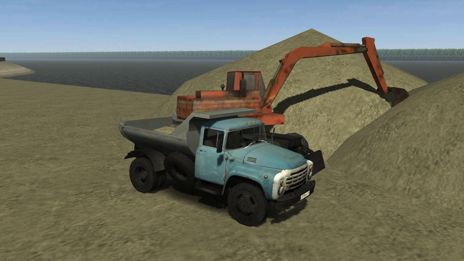 Мотор депот перевозка песка на Зил-130