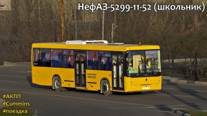 Поездка на НефАЗ-5299-11-52 (школьник) (Cummins ISB 6.7e5250B & ZF 6AP1200B)
