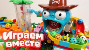 АСМР КОНСТРУКТОР МАРБЛ РАН И ЛЕГО С ШАРИКАМИ И ЗОМБИ ДЛЯ ДЕТЕЙ ! СОБИРАЕМ ВМЕСТЕ ГОРКИ