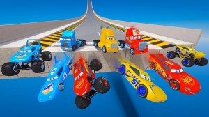 МакКуин VS Монстр-Трак Cars и Грузовиков Тройной Челлендж — Маквин Кинг Круз Мак и друзья