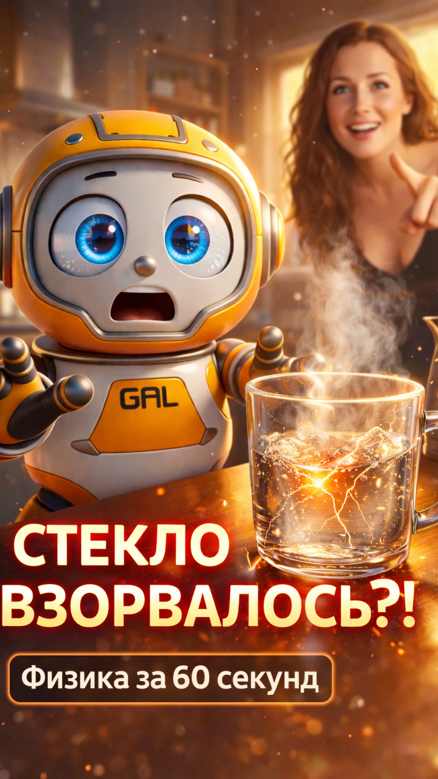 Почему стекло трескается от кипятка? #shorts