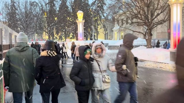 Москва Россия 2026 Последний снег и настоящая зимняя атмосфера столицы