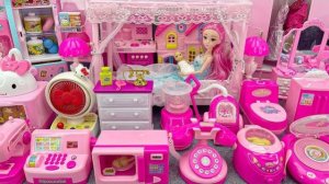 РОЗОВАЯ КУХНЯ БАРБИ ПРИНЦЕССЫ И ROCK BED НАБОР 18 МИНУТ ЗАЛИПАТЕЛЬНОЙ РАСПАКОВКИ | ОБЗОР