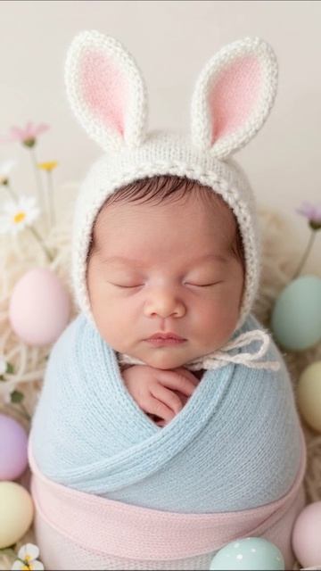 Милый малыш в костюме кролика на Пасху #дети #пасха #фотосессия