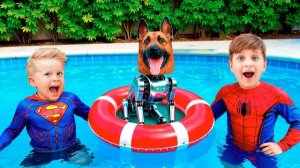 Рома и Оливер учатся быть супергероями 💥 Весёлые приключения для детей