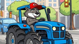 синий трактор