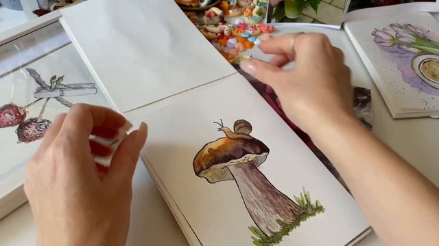 Обзор на мой первый заполненный скетчбук