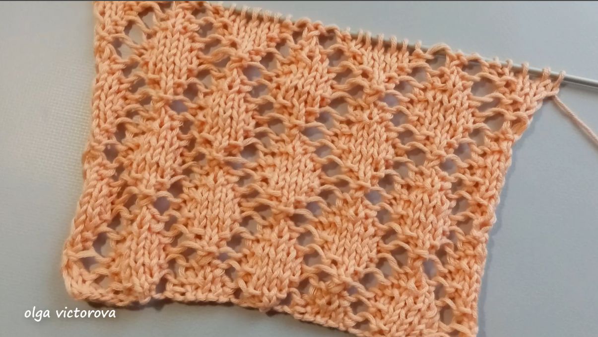 541 АЖУРНЫЕ РОМБЫ Вязание Узоры спицами