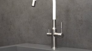 Смеситель для кухни Lemark Expert LM5083S-White с подключением к фильтру, гибким изливом