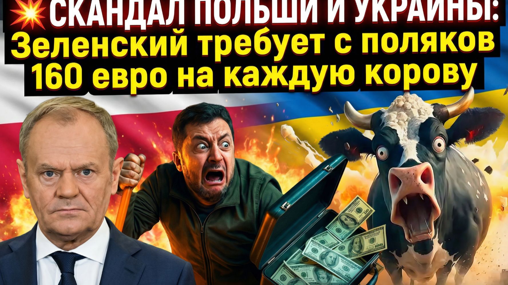 💥 СКАНДАЛ ПОЛЬШИ И УКРАИНЫ: Зеленский требует с поляков 160 евро на каждую корову
