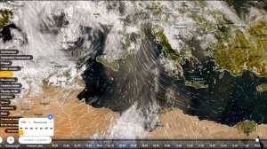 Песчаная бура из Сахары над Средиземным морем. Вид со спутника 13.04.2026