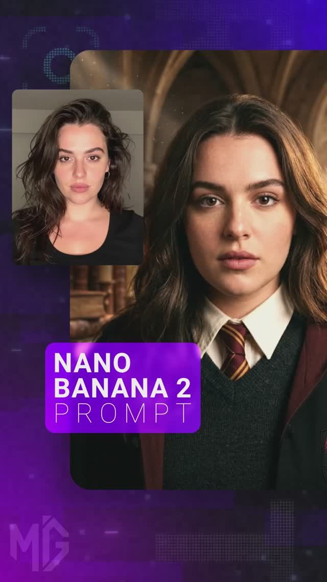Обычное селфи → Гарри Поттер стиль | Хогвартс стиль  | Nano Banana 2 prompt