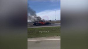 Под Уфой на трассе М-5 сгорела фура