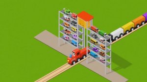 Мультики для детей - Игрушечные поезд и многоуровневая парковка для детей - Игрушки для детей