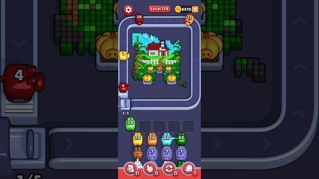 Прохождение 739 уровня Pixel Flow