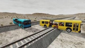 АВТОБУС ЗАСТРЯЛ НА РЕЛЬСАХ И ПАРОВОЗИКИ ГЕРОИ МУЛЬТИКОВ 🚌🚂😱