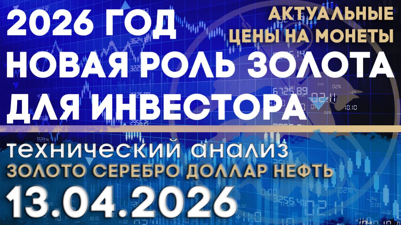 2026 год - новая роль золота для инвестора. Анализ рынка золота, серебра, нефти, доллара 14.04.2026г