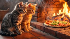 Мои Котята приготовили Пиццу и кое кого угостили...🐰