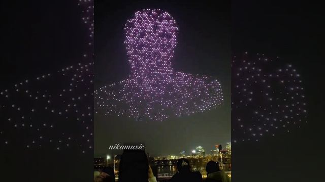 Шоу дронов в Сеуле в честь #bts #combacbts