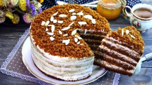 Ленивый медовик со сметанным кремом