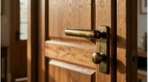 Установка ручки с защелкой в межкомнатную дверь.