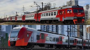 ЭС2Г 239 "Ласточка" и ЭТ2М 097 на станции Девяткино.