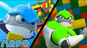 Гигантская башня из блоков| Мультики для детей | Робот Арпо