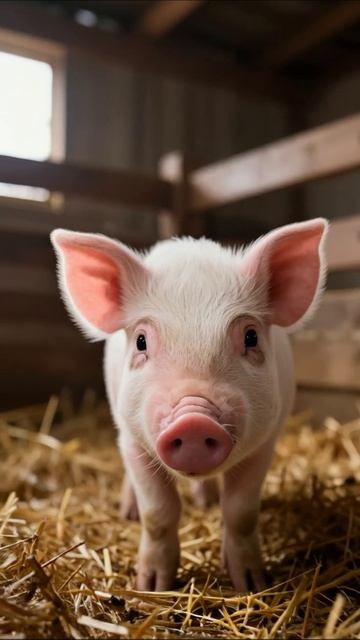 Милый поросенок на ферме #ferma #porosenok #zhivotnye