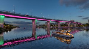 Визуализация динамической подсветки моста