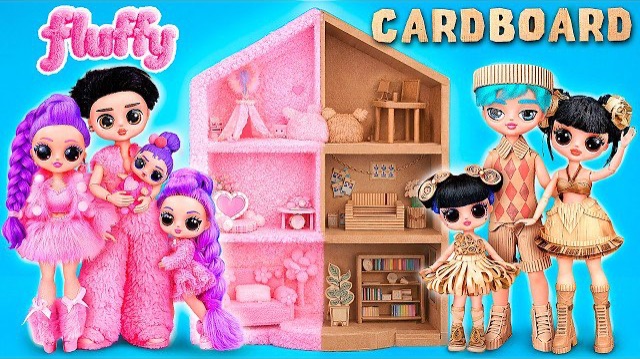 Делаем Кукольный дом для Кейпоп Семьи! Картонные и Пушистые поделки для кукол L.O.L.