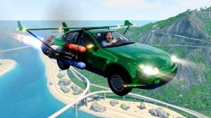 BeamNG Drive - Эпичные высокоскоростные прыжки на автомобиле