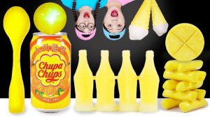 Желтый десертный шоколадный медовый желе Мукбанг