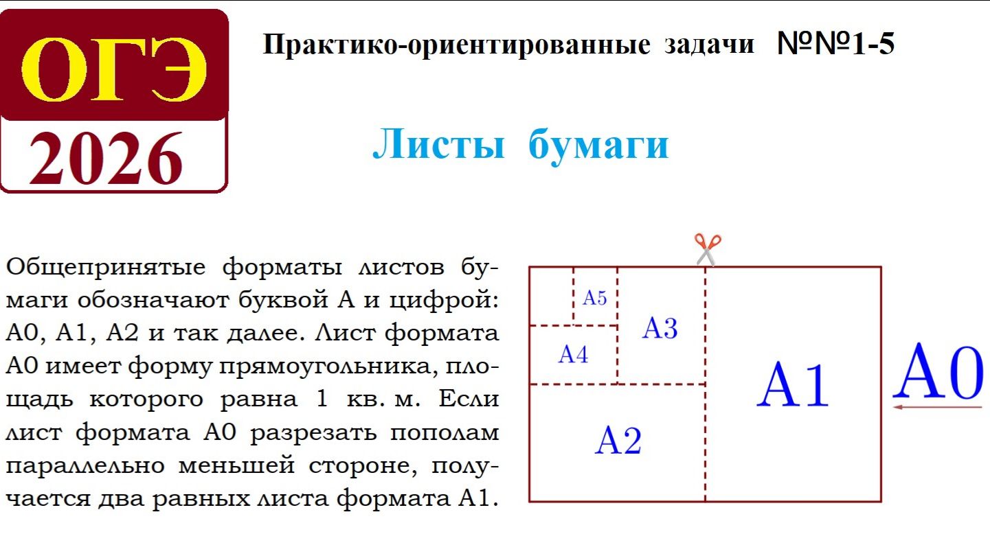 ОГЭ 2026. Листы бумаги