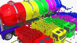 Изучаем цвета с помощью игрушечного самосвала и цветных шариков - мультики для детей и малышей