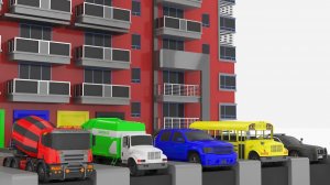 Учим цвета с помощью транспортных средств и автомобиля для детей, парковка транспортных средств