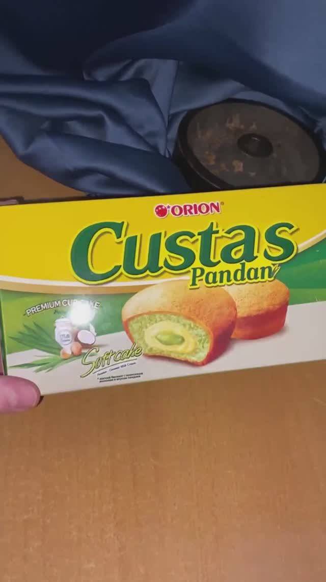 МИНИ-БИСКВИТЫ ORION CUSTAS PANDAN PREMIUM CUP CAKE!НОВЫЙ ДЕСЕРТ ОРИОНА С НАЧИНКОЙ СО ВКУСОМ ПАНДАНА!