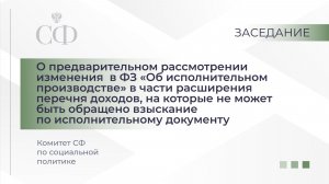 Заседание Комитета СФ по социальной политике