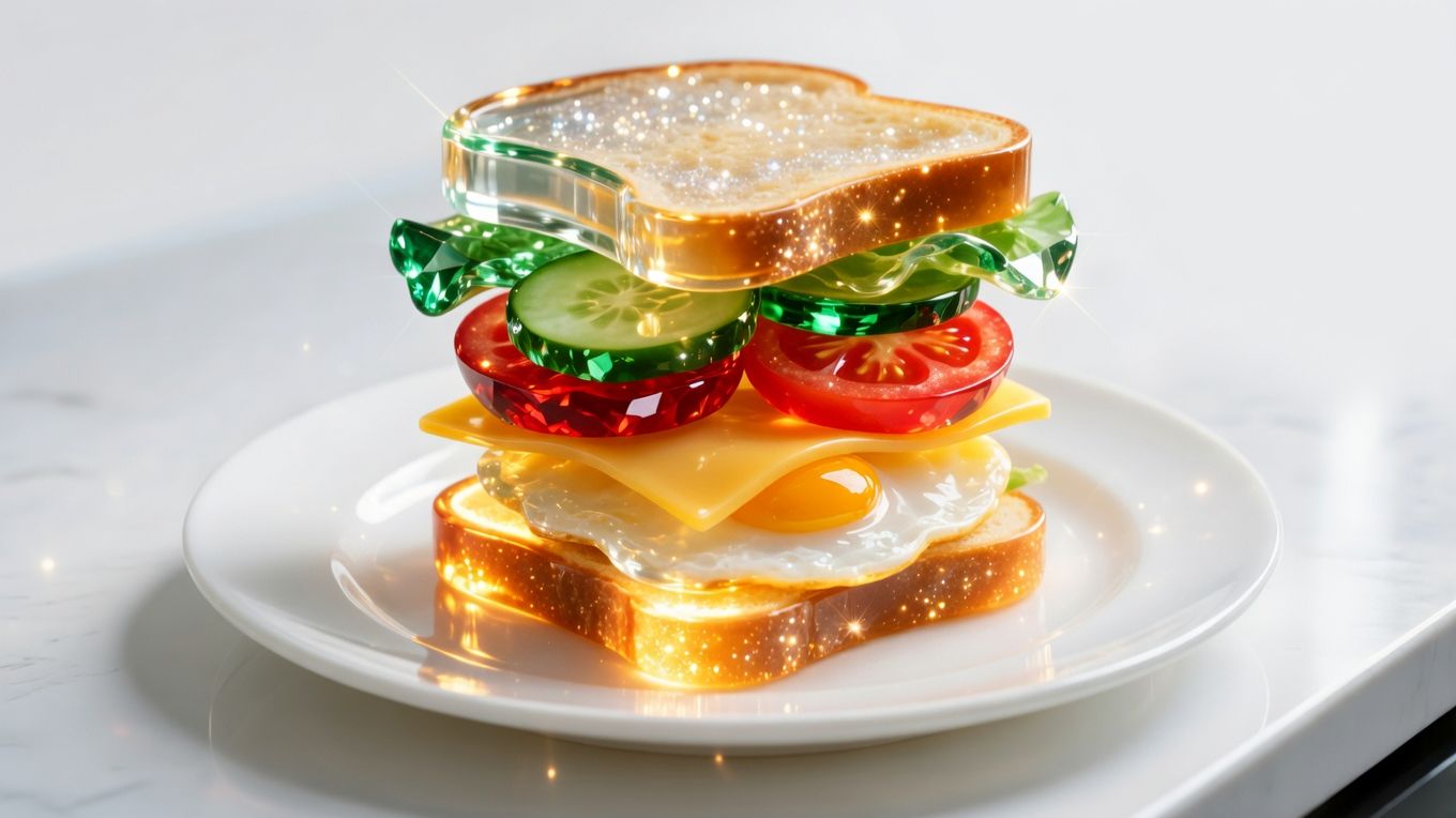 Прозрачный стеклянный сэндвич. Классный АСМР с помощью ИИ. Детские мультики смотреть