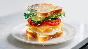 Прозрачный стеклянный сэндвич. Классный АСМР с помощью ИИ. Детские мультики смотреть