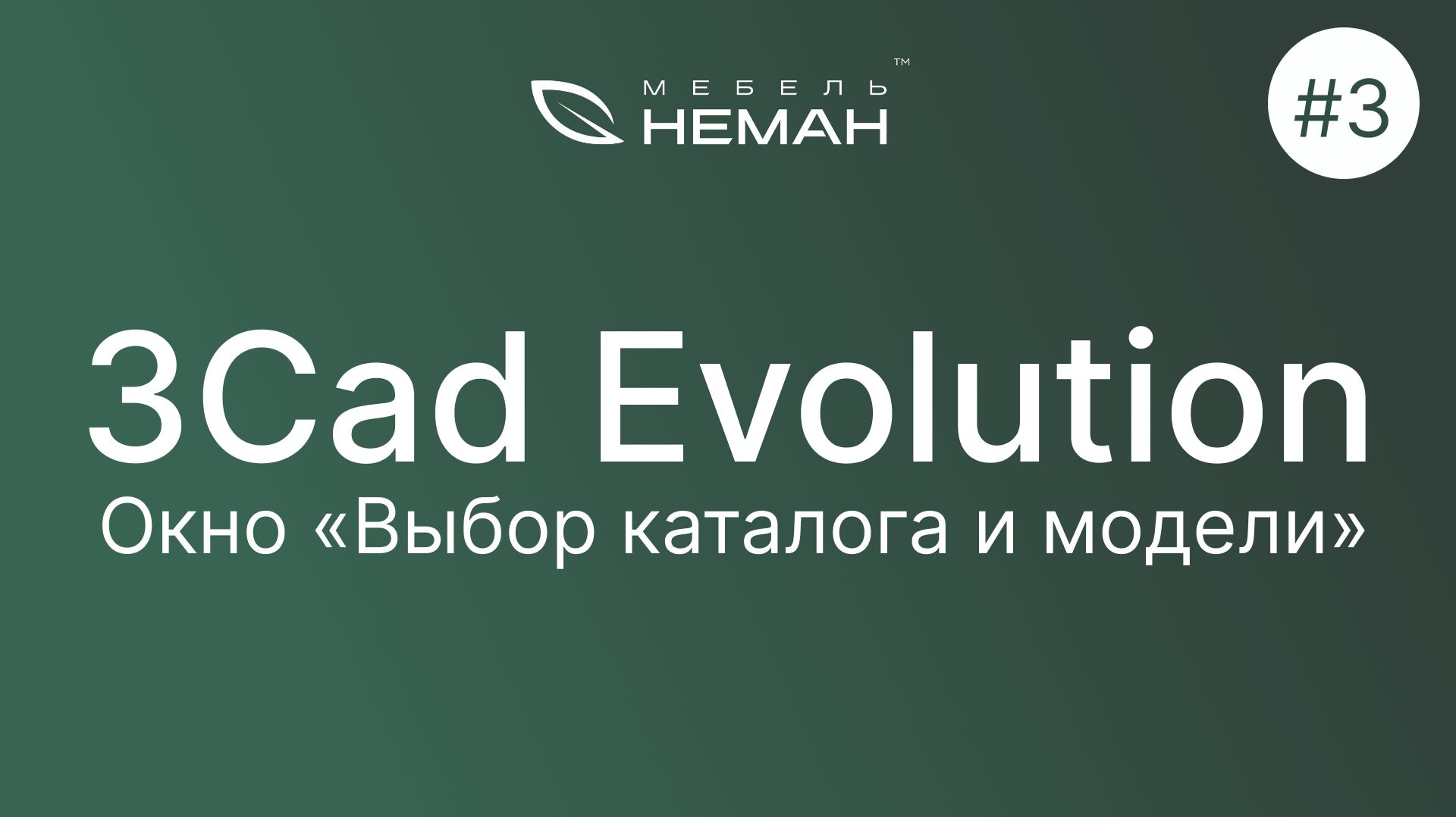 Мебель-Неман уроки 3Cad Evolution. Урок №3. Окно «Выбор каталога и модели»
