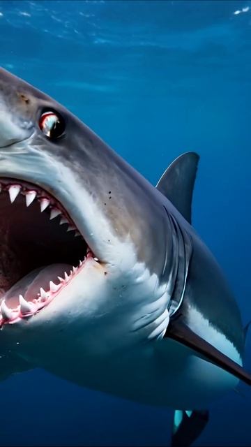 Гигантская акула в море: охотник глубин! #акулы #море #приключения