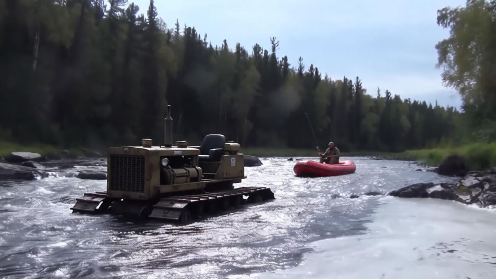 Охота и Рыбалка ПОРОГ реки СУХОЙ ПИТ Сплав на лодках ПВХ Место ТРАКТОР ТАЙГА СИБИРЬ река СУХОЙ ПИТ
