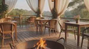 Релакс в тропическом кофе-бунгало с огнём и дождём.