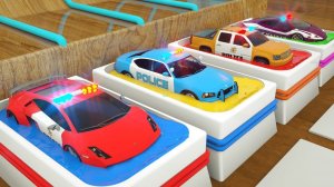 Шины для полицейских машин - Мультфильм про грузовики для детей - Мультики для детей и малышей